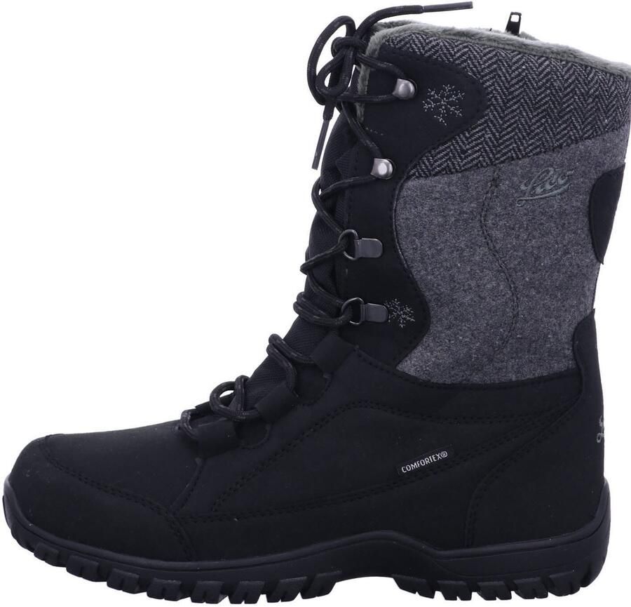 LICO Snowboots 'Stiefeletten Boot Damen 710161 7019 Leder-Mix in schwarz' zwart