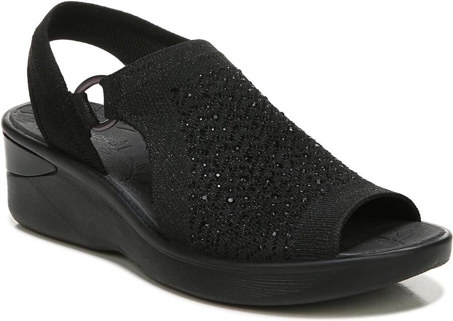 LifeStride Dames Slingback Wedge Sandalen Zwart Sparkle