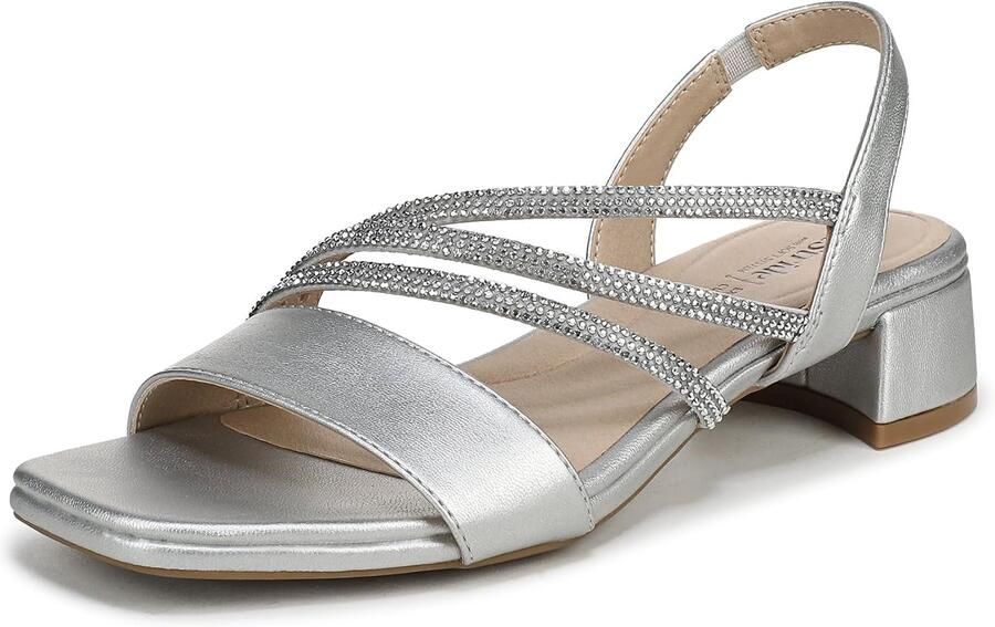 LifeStride Joy Dames Strappy Sandalen met Strass Zilver
