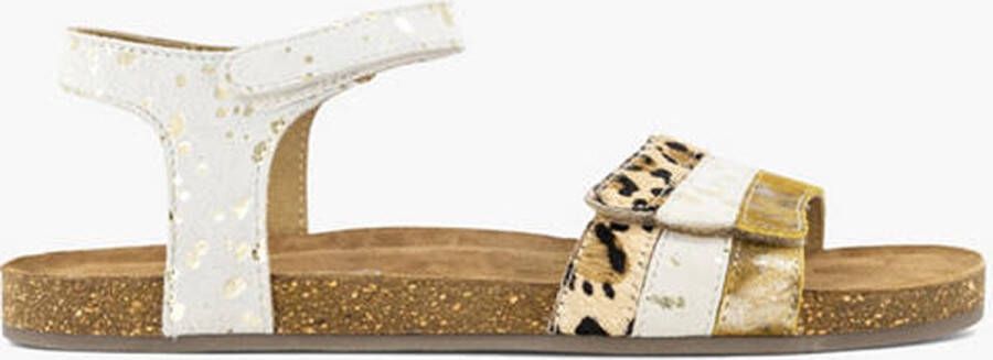 Limelight girl leren sandalen met dierenprint bruin wit