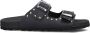 LINA LOCCHI Slippers Dames 2 Gesp Slipper Met Studs Maat: 38 Materiaal: Leer Kleur: Zwart - Thumbnail 2