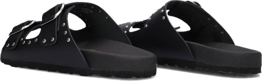 Lina Locchi 2 Gesp Slipper Met Studs Slippers Dames Zwart