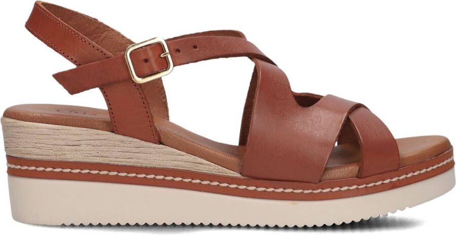 Lina Locchi 5547 Sandalen Met Sleehak Dames Cognac
