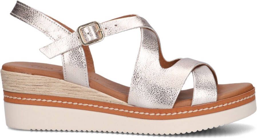 Lina Locchi 5547 Sandalen Met Sleehak Dames Goudkleurig