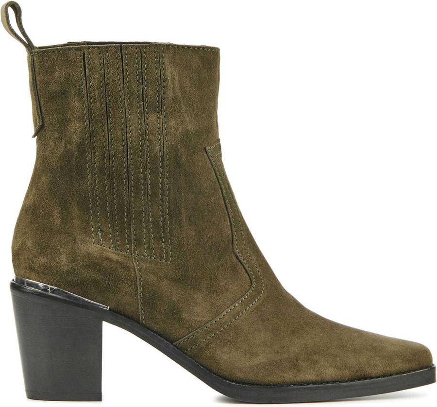 Lina Locchi Cowboylaarzen Dames Laarzen Damesschoenen Suède L1217 Khaki