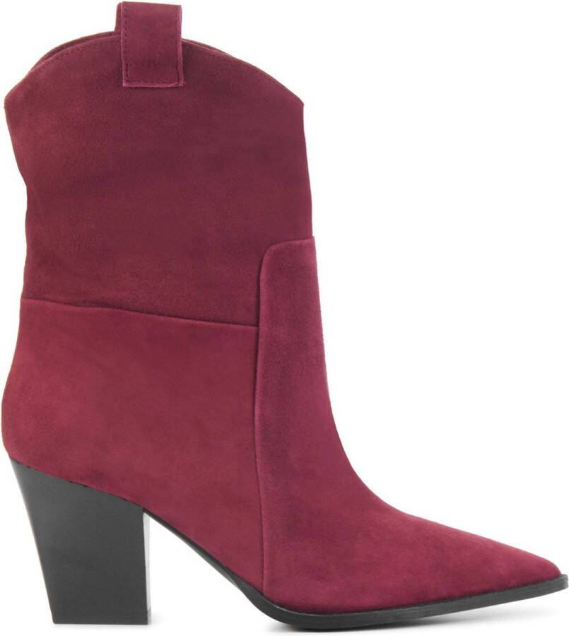 Lina Locchi Cowboylaarzen Dames Laarzen Damesschoenen Suède L1342 Bordeaux