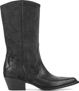 Lina Locchi Cowboylaarzen Dames Laarzen Damesschoenen Suède L1190 Zwart