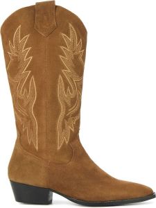 Lina Locchi Cowboylaarzen Laarzen Leer L1312 Midden bruin