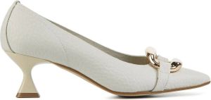 Lina Locchi Dames Pumps Damesschoenen Leer Kitten heel hoogte 5 cm L1271 Gebroken wit