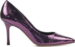 Lina Locchi Pumps Stiletto Dames Damesschoenen Leer Slangenprint hoogte 9 cm L1214 Paars