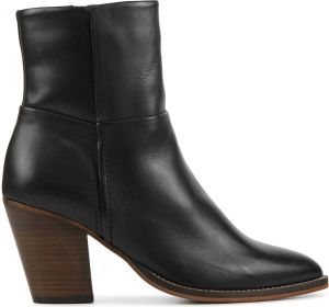 Lina Locchi Enkellaarsjes Dames Laarzen Damesschoenen Leer L1150 Zwart
