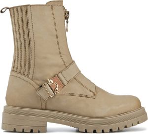Lina Locchi Enkellaarsjes Dames Laarzen Damesschoenen Nubuck L1160 Zand