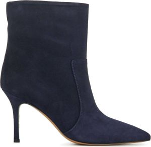 Lina Locchi Enkellaarsjes Dames Laarzen Damesschoenen Suède L1180 Blauw