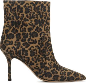 Lina Locchi Enkellaarsjes Dames Laarzen Damesschoenen Suède Leopardprint L1180 Leopard