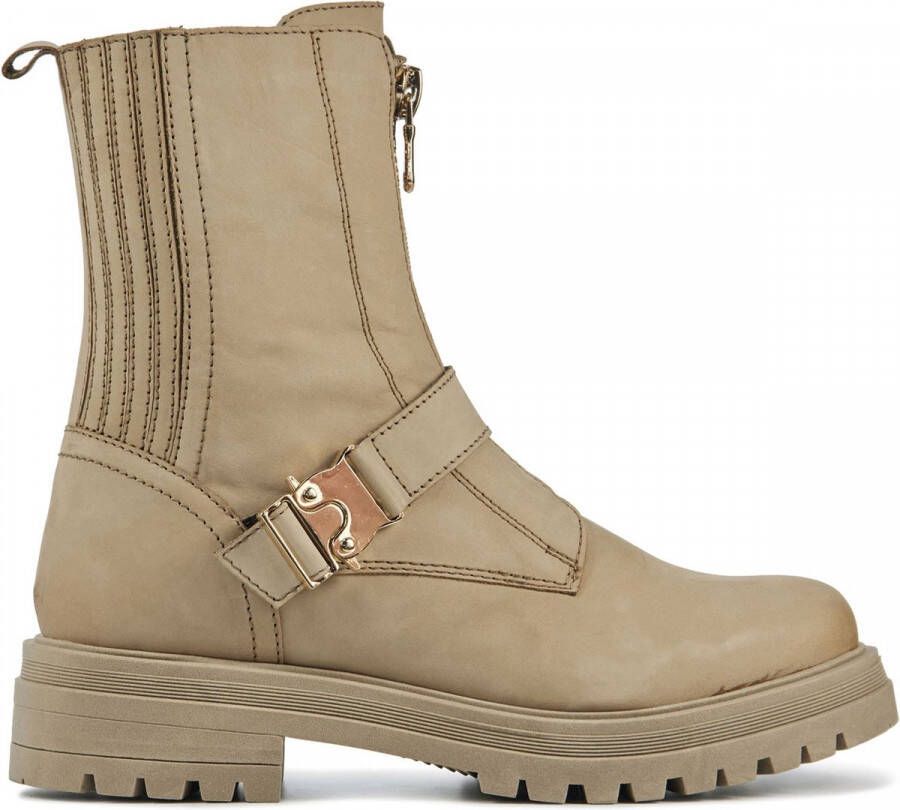 Lina Locchi Enkellaarsjes Dames Laarzen Damesschoenen Nubuck L1160 Zand