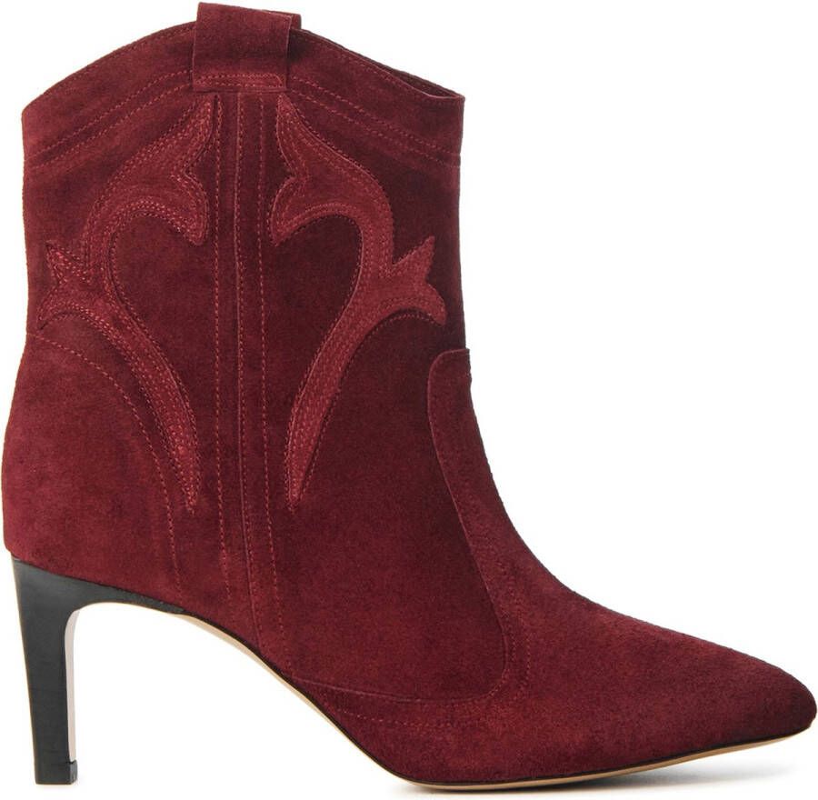 LINA LOCCHI Enkellaarsjes Dames L1299 Maat: 40 Materiaal: Suède Kleur: Rood
