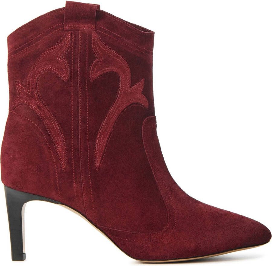 Lina Locchi Cowboylaarzen Dames Laarzen Damesschoenen Suède L1299 Bordeaux