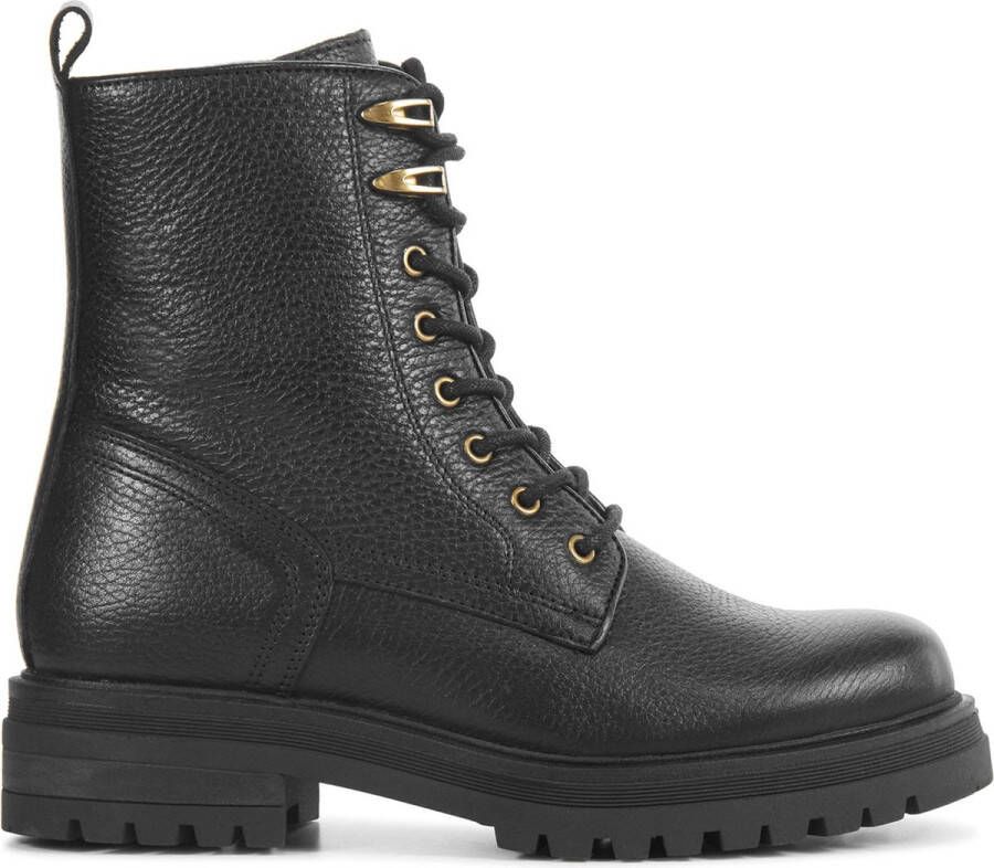 Lina Locchi Veterboots Dames Laarzen Damesschoenen Leer L1310 Zwart