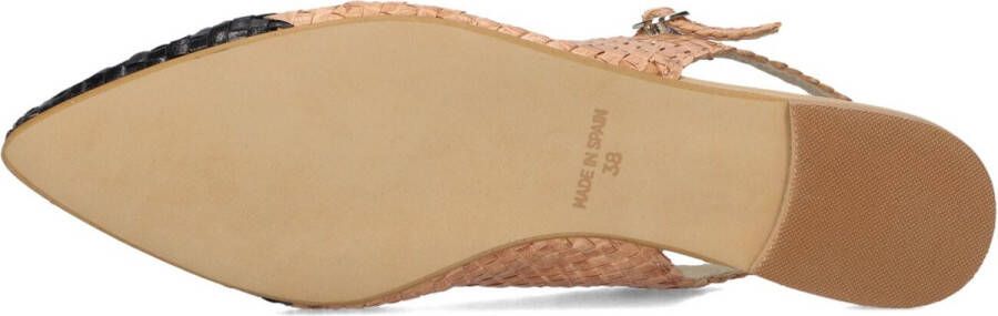 Lina Locchi Gevlochten Combi Ballerina Met Bandje Ballerina's Ballarina Schoenen Instappers Dames Beige