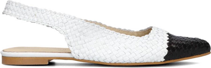 LINA LOCCHI Ballerina Dames Gevlochten Combi Ballerina Maat: 36 Materiaal: Leer Kleur: Wit