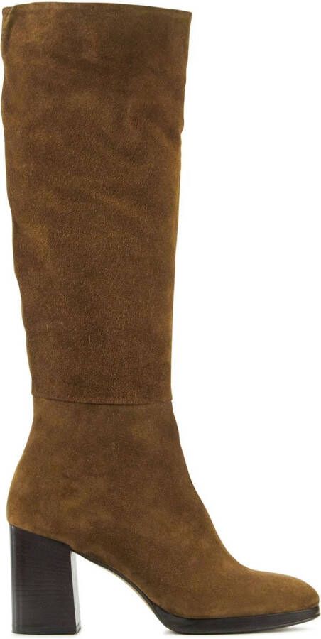 LINA LOCCHI Hoge Laarzen Dames L1182 Maat: 38 Materiaal: Suède Kleur: Camel