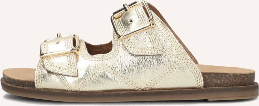 LINA LOCCHI Slippers Dames Led 2 Band Slipper Met Stiksels Maat: 36 Materiaal: Leer Kleur: Goud - Foto 2