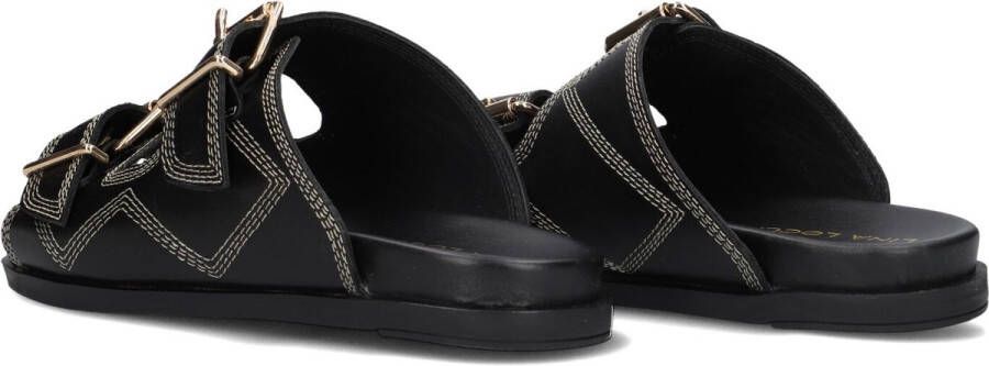 LINA LOCCHI Slippers Dames Led 2 Band Slipper Met Stiksels Maat: 39 Materiaal: Leer Kleur: Zwart - Foto 2