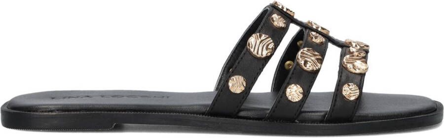 LINA LOCCHI Slippers Dames Led Slipper Met Studs Maat: 40 Materiaal: Leer Kleur: Zwart