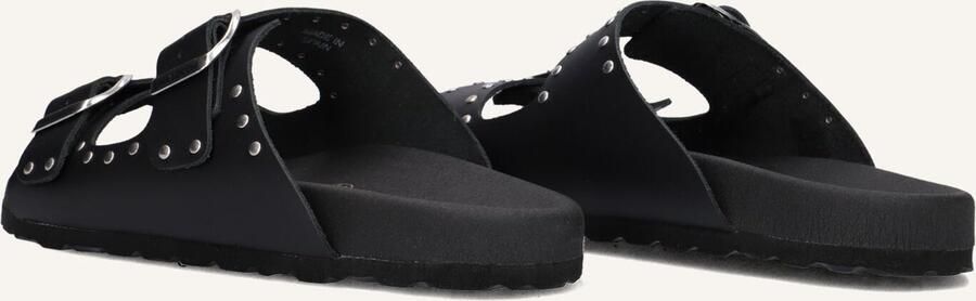 LINA LOCCHI Slippers Dames 2 Gesp Slipper Met Studs Maat: 38 Materiaal: Leer Kleur: Zwart - Foto 3