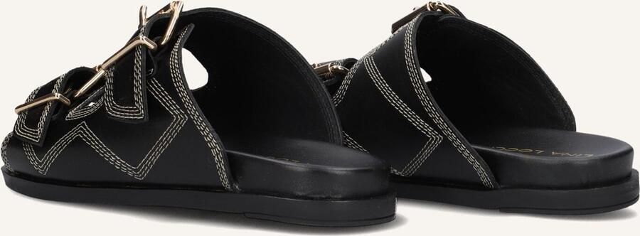 LINA LOCCHI Slippers Dames Led 2 Band Slipper Met Stiksels Maat: 41 Materiaal: Leer Kleur: Zwart - Foto 2