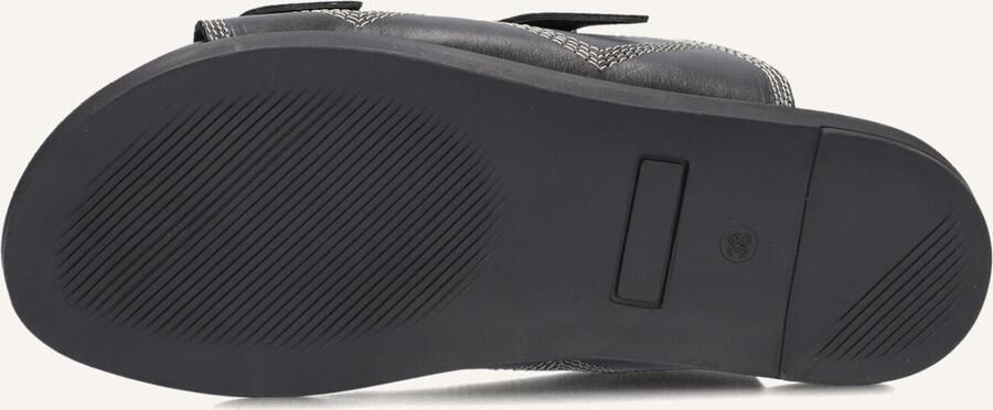 LINA LOCCHI Slippers Dames Led 2 Band Slipper Met Stiksels Maat: 37 Materiaal: Leer Kleur: Zwart - Foto 3