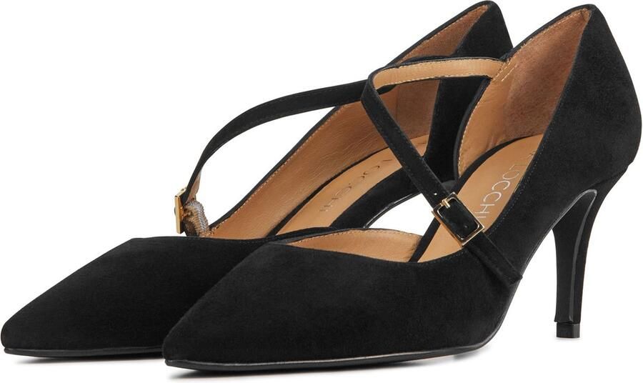 Lina Locchi Pumps Stiletto Dames Damesschoenen Suède Naaldhak hoogte 8 cm L1213 Zwart - Foto 5