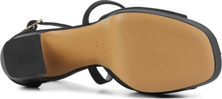 Lina Locchi Sandalen Dames Damesschoenen Leer Plateauhak hoogte 10 cm L1296 Zwart - Foto 5