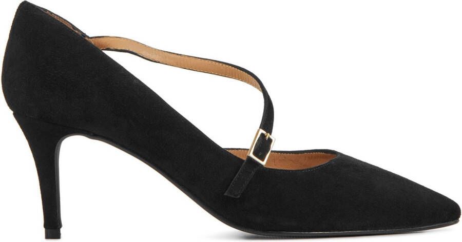 Lina Locchi Pumps Stiletto Dames Damesschoenen Suède Naaldhak hoogte 8 cm L1213 Zwart - Foto 6