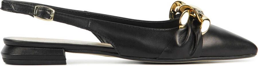 Lina Locchi Ballerina's Dames Slippers Leer L1129 Zwart