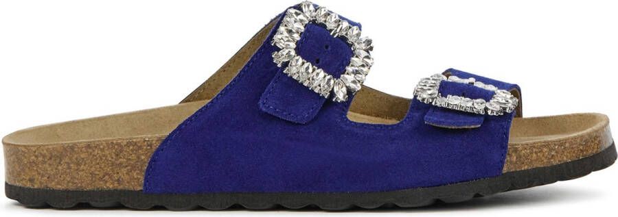 LINA LOCCHI Slippers Dames 12554 Maat: 37 Materiaal: Suède Kleur: Blauw