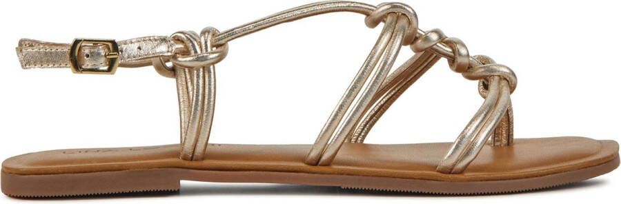 Lina Locchi Sandalen Dames Damesschoenen Leer Blokhak hoogte L1285 Goud