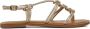 Lina Locchi Sandalen Dames Damesschoenen Leer Blokhak hoogte L1285 Goud - Thumbnail 1