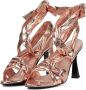 Lina Locchi Sandalen Dames Damesschoenen Leer Blokhak hoogte L1305 Rose goud - Thumbnail 3