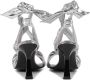 Lina Locchi Sandalen Dames Damesschoenen Leer Blokhak hoogte L1305 Zilver - Thumbnail 3