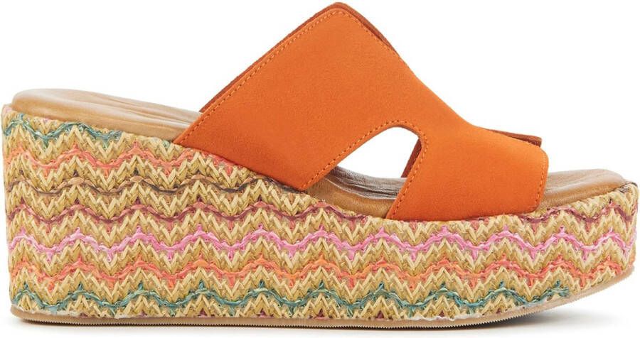 LINA LOCCHI Slippers Dames 3476 Maat: 37 Materiaal: Suède Kleur: Oranje