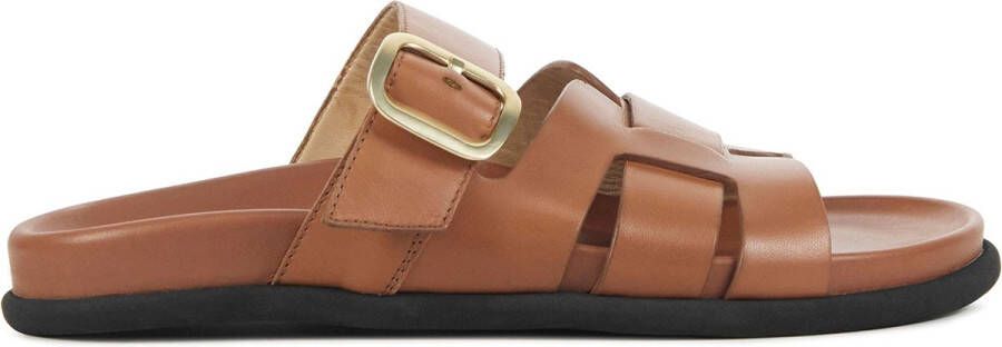 Lina Locchi Cognac Leren Sandalen met Bandjes Brown Dames