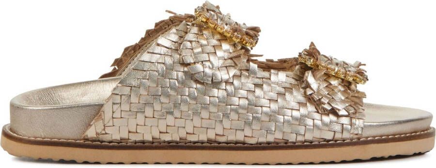 LINA LOCCHI Slippers Dames L1284 Maat: 40 Materiaal: Leer Kleur: Goud