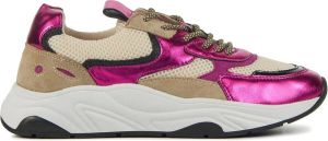 Lina Locchi Sneakers Dames Lage sneakers Damesschoenen Suède L1306 Glitter Fuchsia