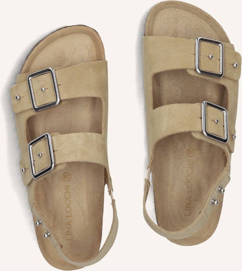 LINA LOCCHI Slippers Dames Sue Bio Sandaal 2 Gesp Maat: 41 Materiaal: Suède Kleur: Beige - Foto 3