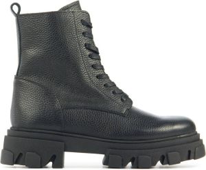 Lina Locchi Vrouwen Leren Veterboots Laarzen Damesschoenen L1093 led Zwart