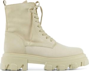 Lina Locchi Vrouwen Nubuck Veterboots Laarzen Damesschoenen L1093 Beige