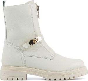 Lina Locchi Enkellaarsjes Dames Laarzen Damesschoenen Leer L1084 Gebroken wit