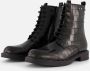 Linea zeta Croco Veterboots zwart Leer - Thumbnail 1
