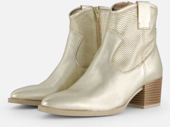 Linea zeta Enkellaarsjes goud Leer